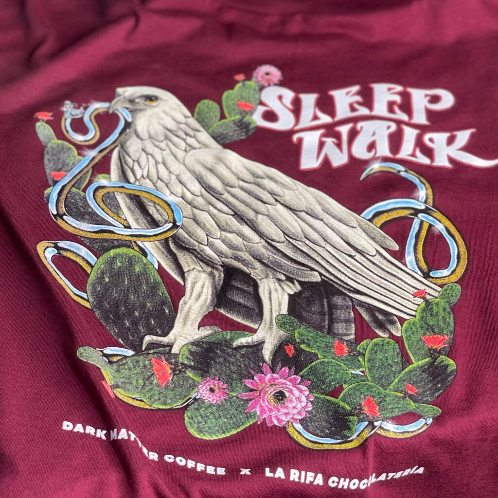 Technique Embroidery Screen Printed Shirt For Dark Matter Coffee