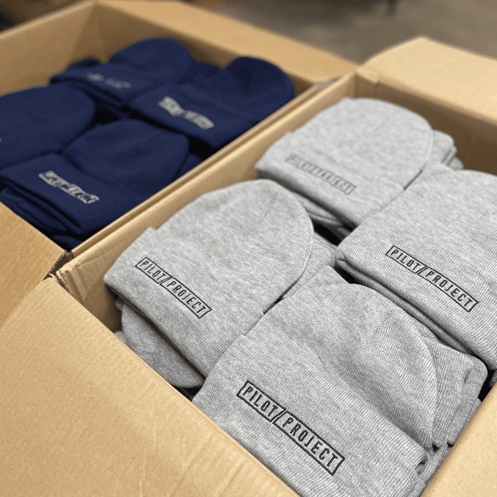 Custom Embroidered Beanies by Technique Embroidery for Pilot Project Brewing