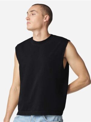 Unisex Heavyweight Cotton Garment-Dyed Mid-Length Muscle Tee - 207GD