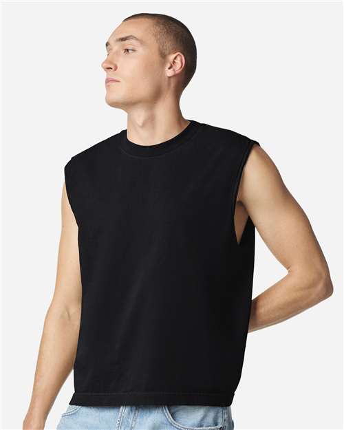 Unisex Heavyweight Cotton Garment-Dyed Mid-Length Muscle Tee - 207GD
