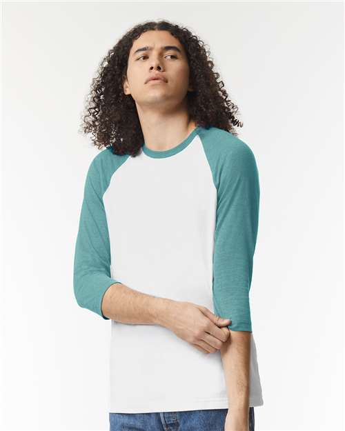 Unisex CVC Three-Quarter Sleeve Tee - 2003CVC